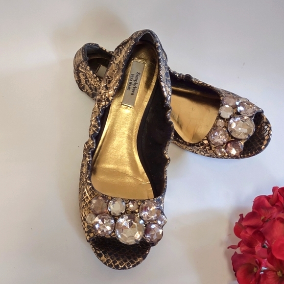 Simple Vera Vera Wang Snake Print Open Front Women's Ballerine. 8.5M - Picture 11 of 14